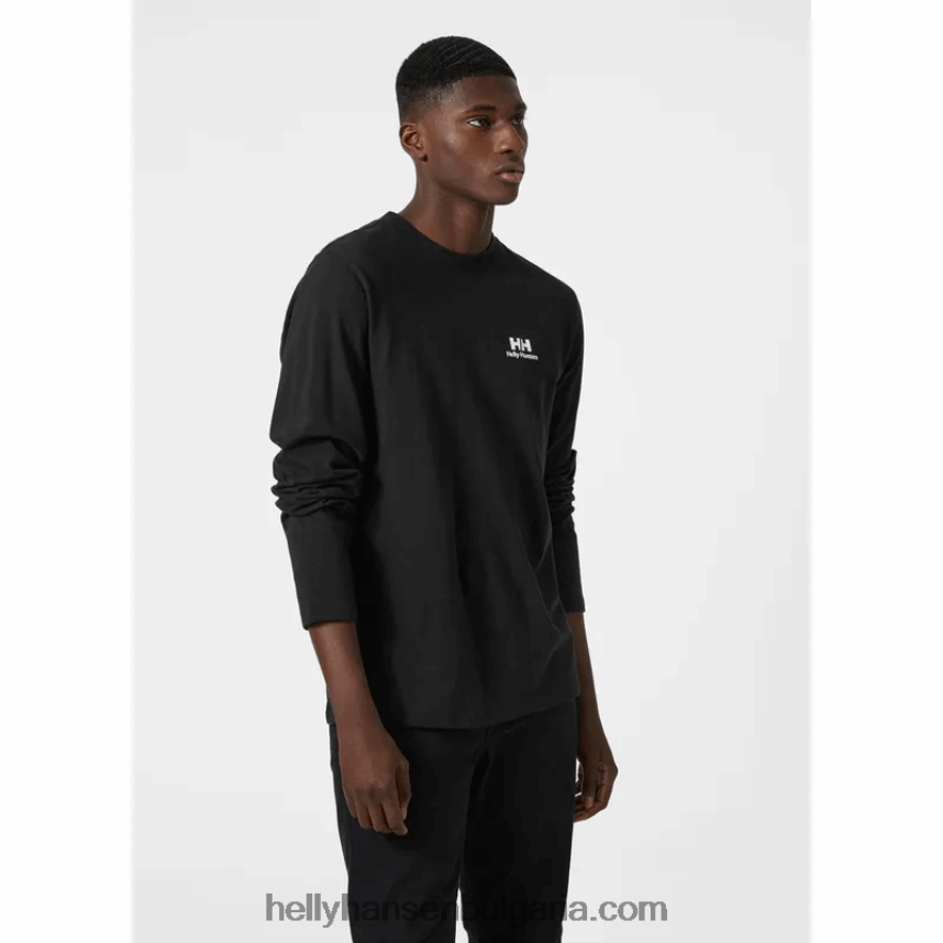 мъже мъжка тениска yu20 с дълъг ръкав 80V22D936 черен Helly-Hansen