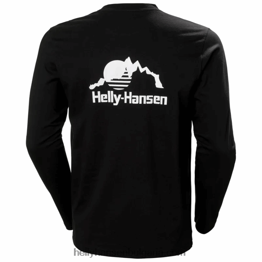 мъже мъжка тениска yu20 с дълъг ръкав 80V22D936 черен Helly-Hansen
