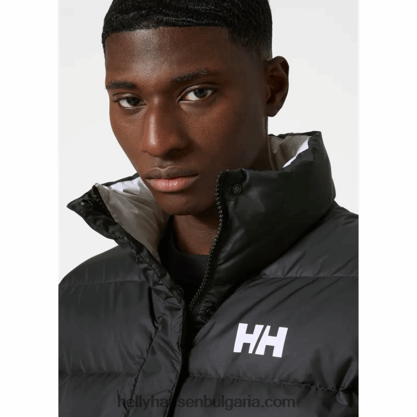 мъже мъжко hh двустранно пухено яке 80V22D343 черен Helly-Hansen