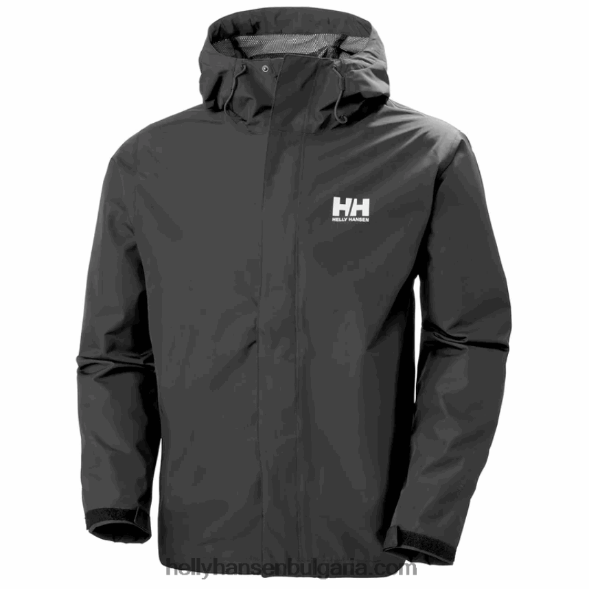 мъже мъжко водоустойчиво яке stratos 80V22D208 черен Helly-Hansen