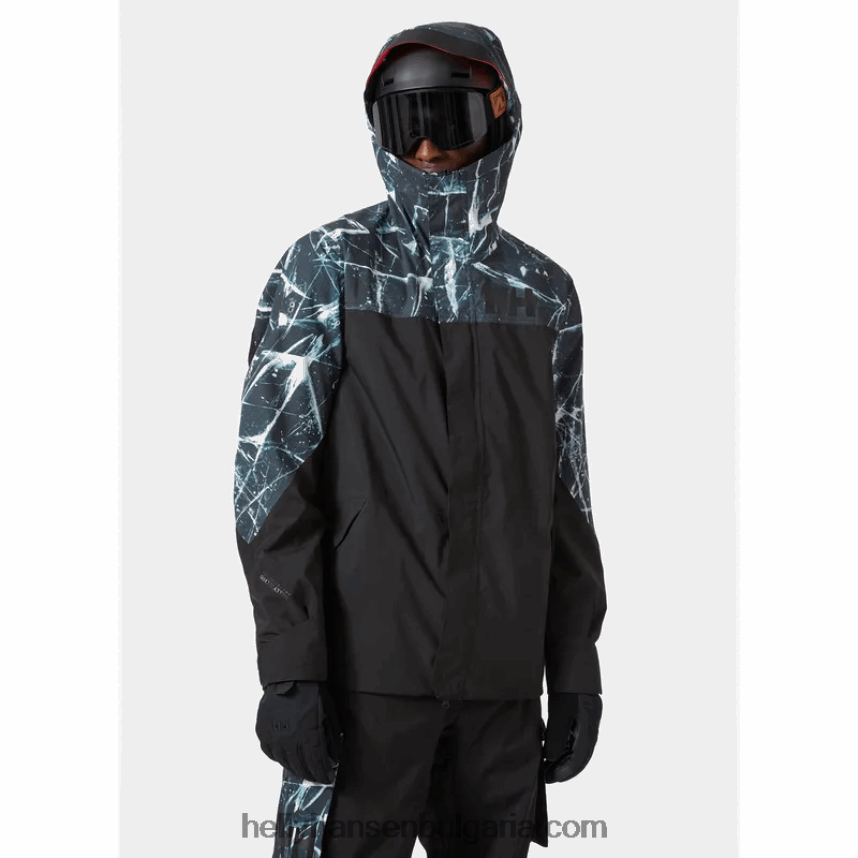 мъже мъжко ски яке ullr d shell 80V22D207 черен лед Helly-Hansen