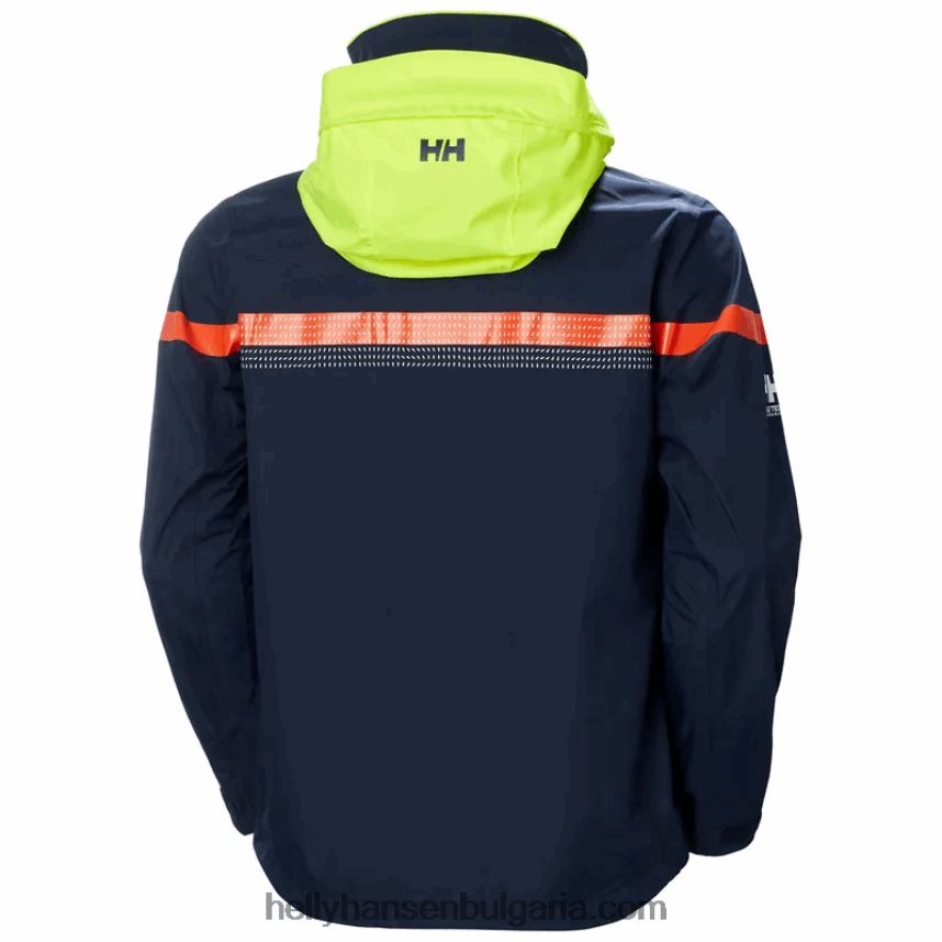 мъже мъжко 3-слойно яке за океанско състезание 80V22D121 военноморски флот Helly-Hansen