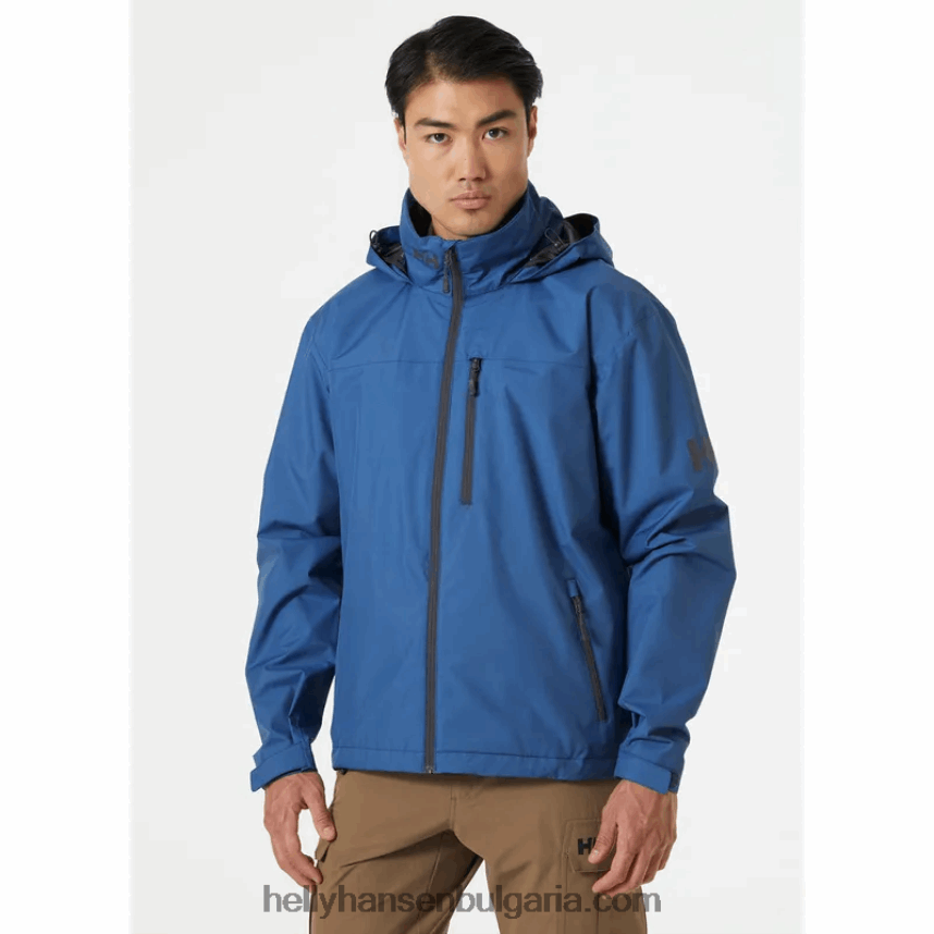 мъже мъжко яке за ветроходство с качулка 80V22D10 азурит Helly-Hansen