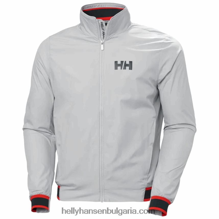 мъже мъжко яке за ветроходство от сол 80V22D115 сива мъгла Helly-Hansen