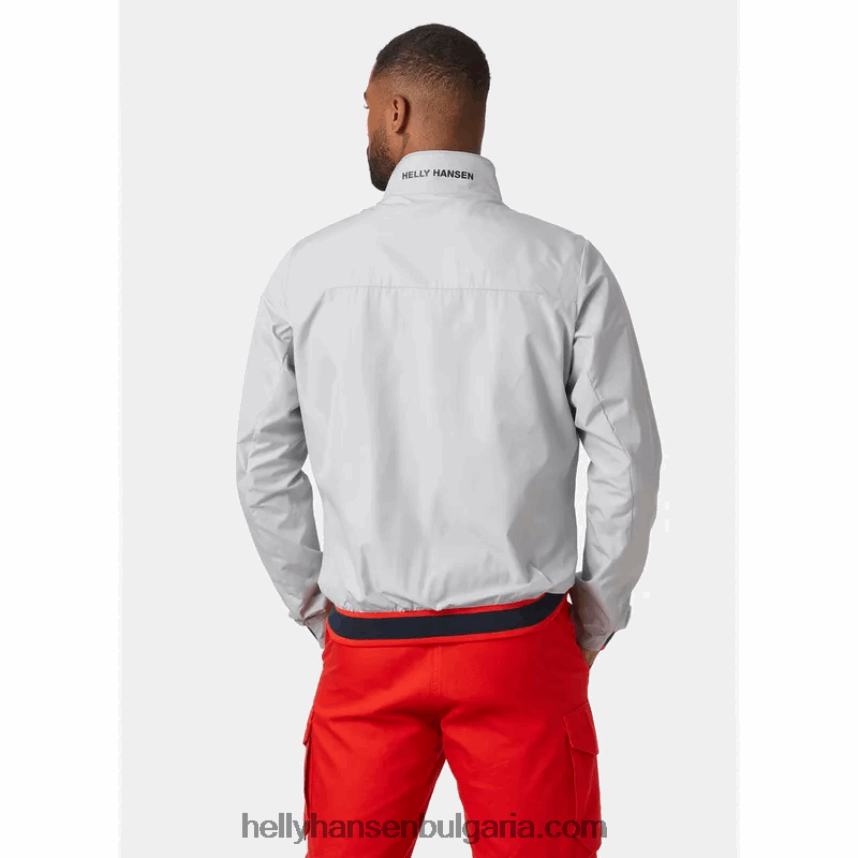 мъже мъжко яке за ветроходство от сол 80V22D115 сива мъгла Helly-Hansen