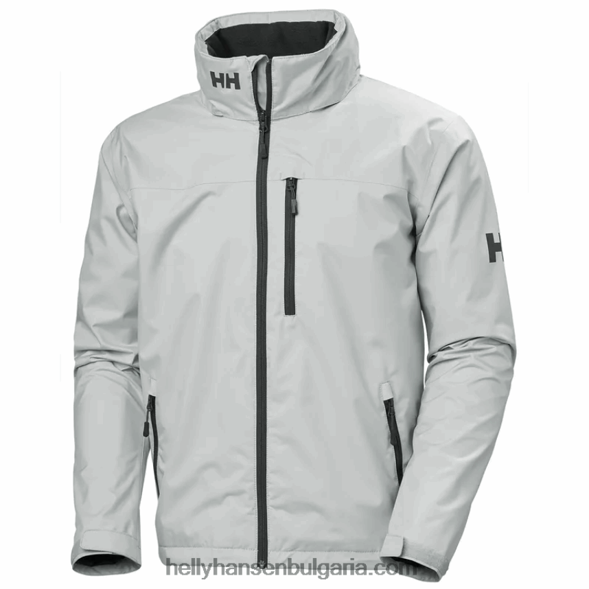 мъже мъжко яке за ветроходство с качулка 80V22D12 сива мъгла Helly-Hansen