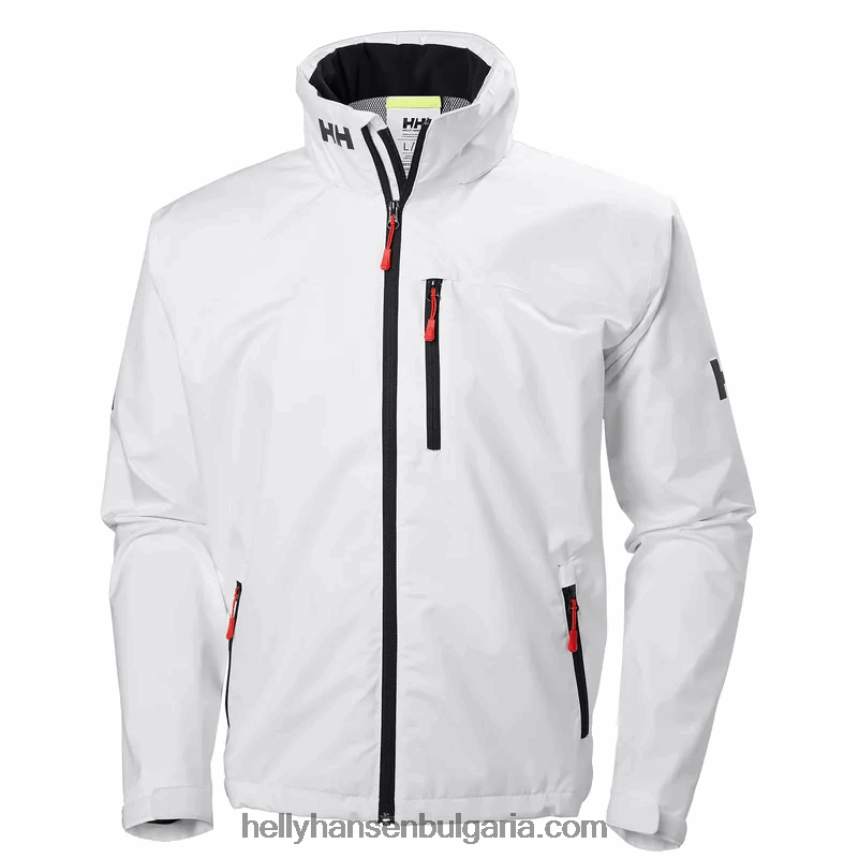 мъже мъжко яке за ветроходство с качулка 80V22D13 бяло Helly-Hansen