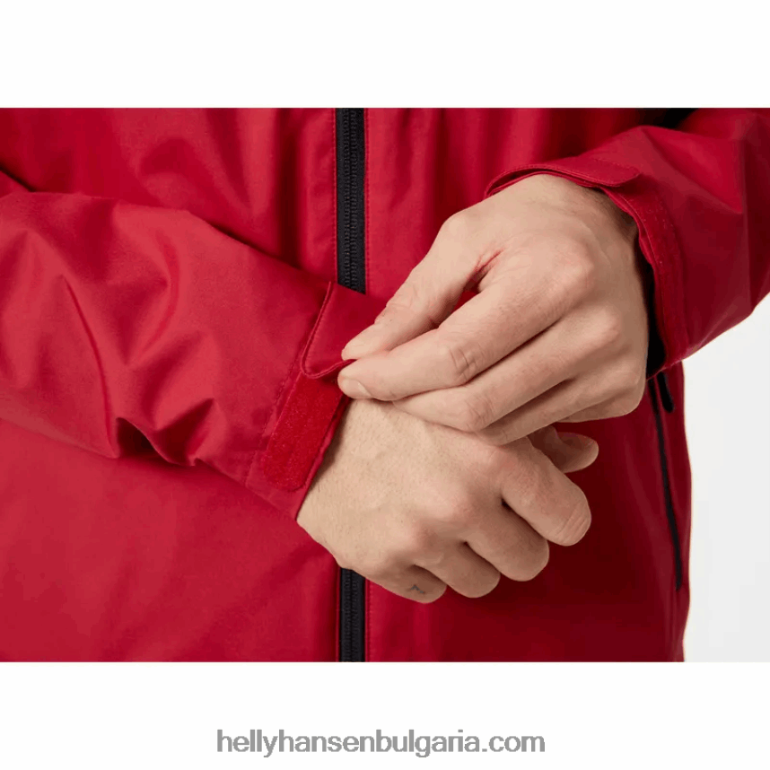 мъже мъжко яке за ветроходство с качулка 80V22D14 червен Helly-Hansen