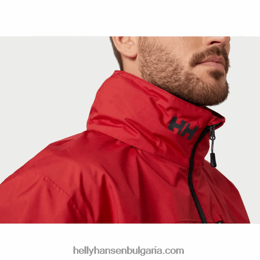 мъже мъжко яке за ветроходство с качулка 80V22D14 червен Helly-Hansen