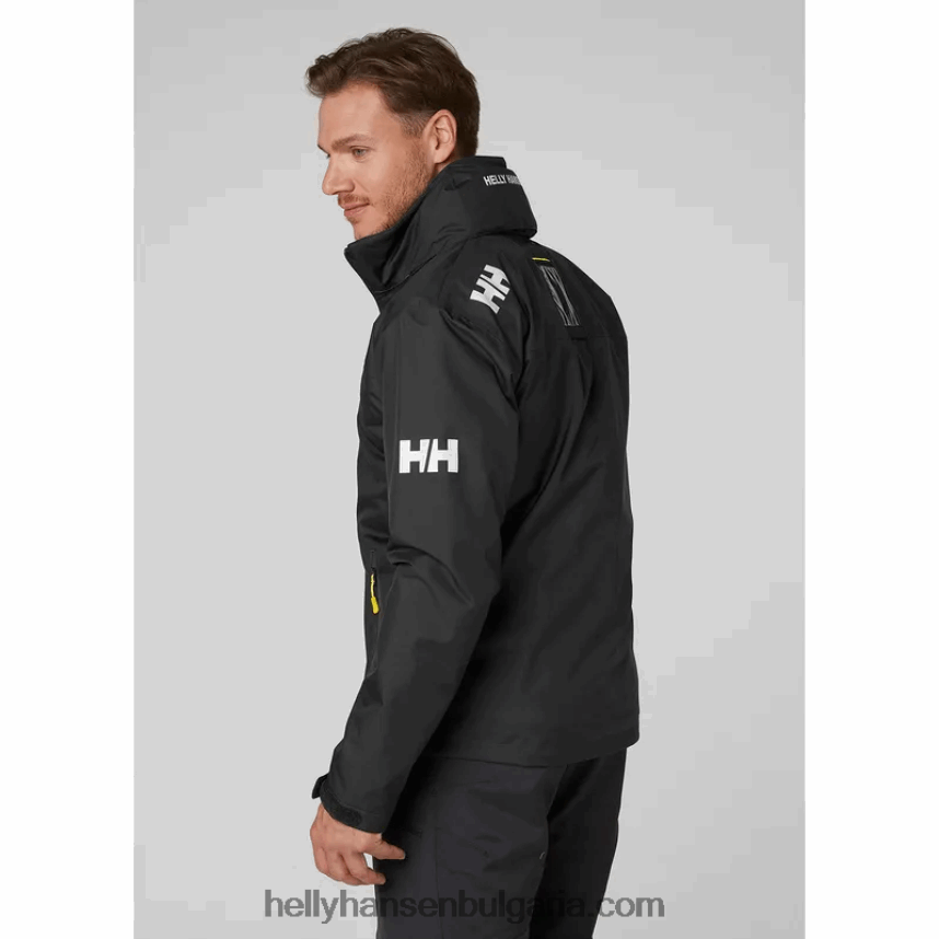 мъже мъжко яке за ветроходство с качулка 80V22D15 черен Helly-Hansen