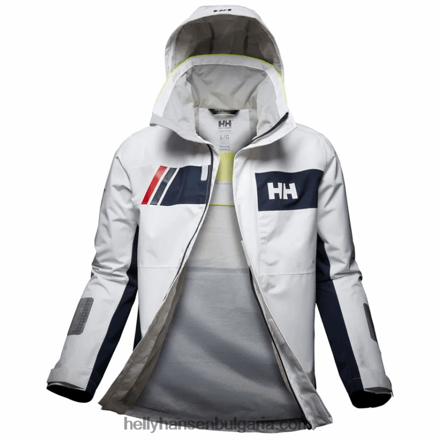 мъже мъжко яке Newport за крайбрежно плаване 80V22D57 бяло Helly-Hansen