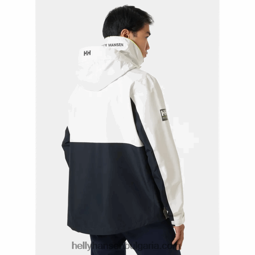 мъже мъжко яке Newport за крайбрежно плаване 80V22D57 бяло Helly-Hansen