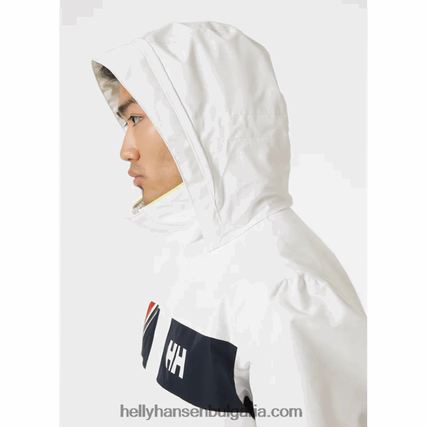 мъже мъжко яке Newport за крайбрежно плаване 80V22D57 бяло Helly-Hansen