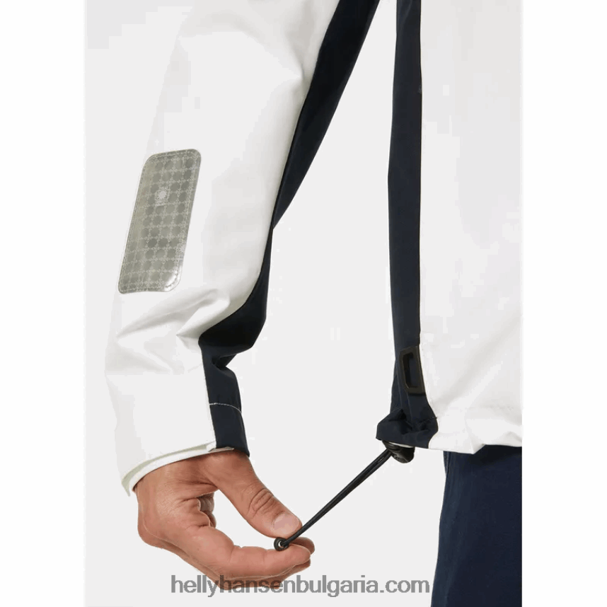 мъже мъжко яке Newport за крайбрежно плаване 80V22D57 бяло Helly-Hansen