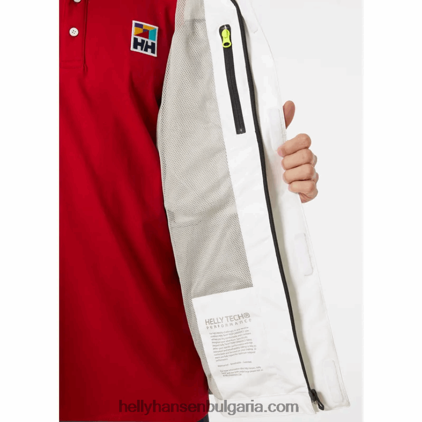 мъже мъжко яке Newport за крайбрежно плаване 80V22D57 бяло Helly-Hansen