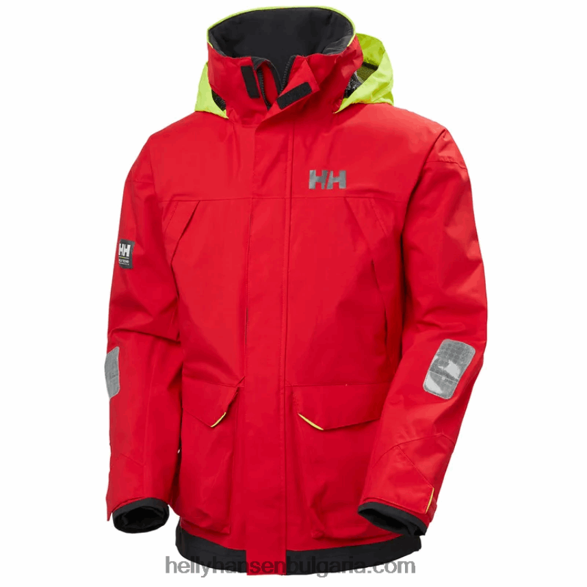 мъже мъжко яке Pier 3.0 за крайбрежно плаване 80V22D89 тревожно червено Helly-Hansen