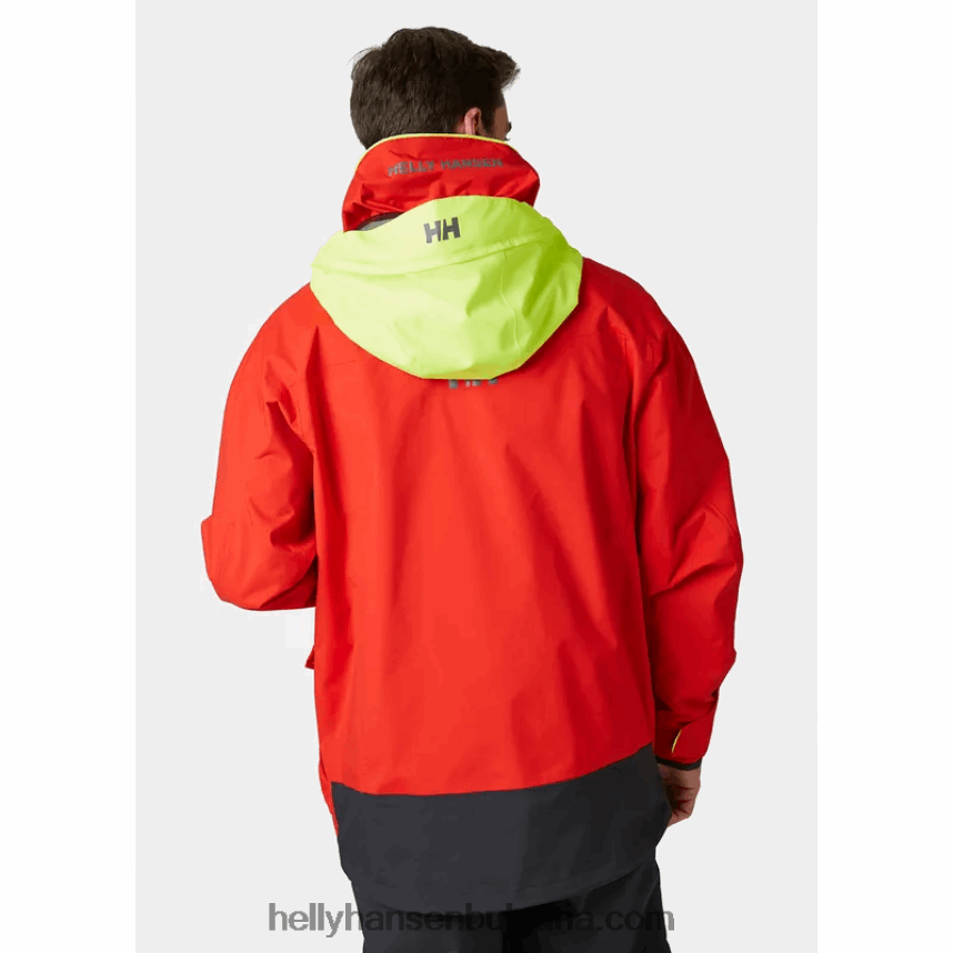 мъже мъжко яке Pier 3.0 за крайбрежно плаване 80V22D89 тревожно червено Helly-Hansen