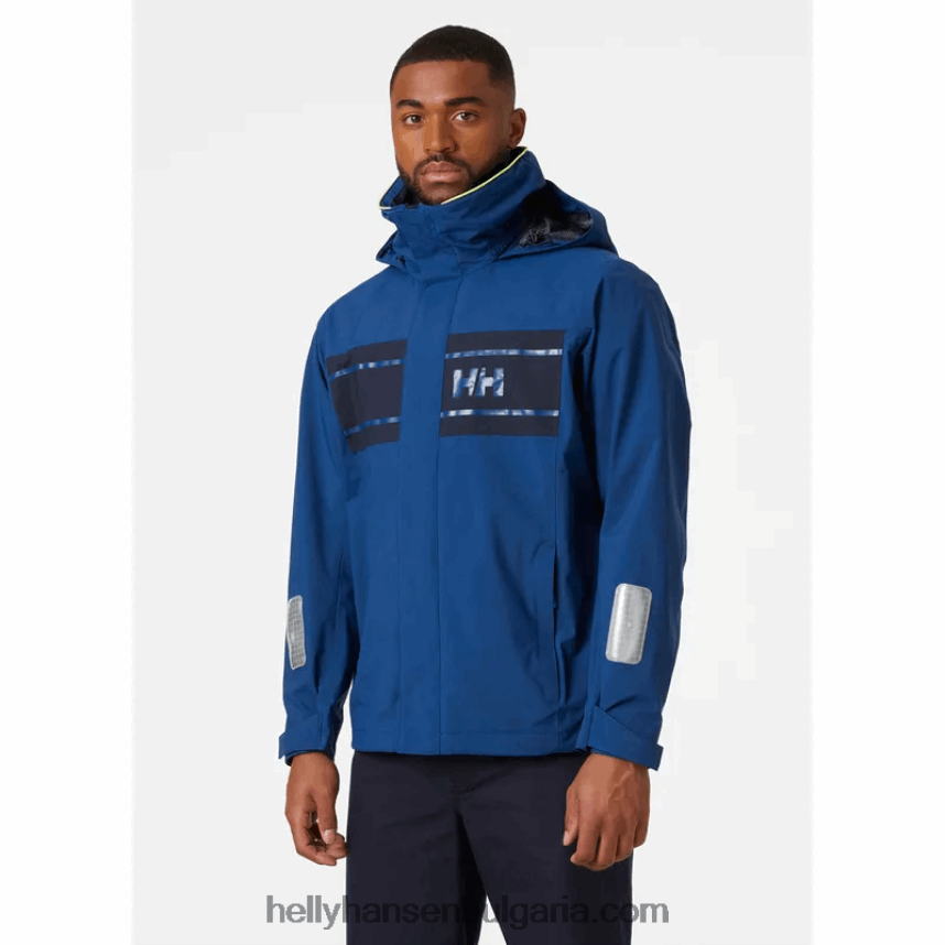 мъже мъжко яке Saltholm за ветроходство 80V22D108 дълбок фиорд Helly-Hansen