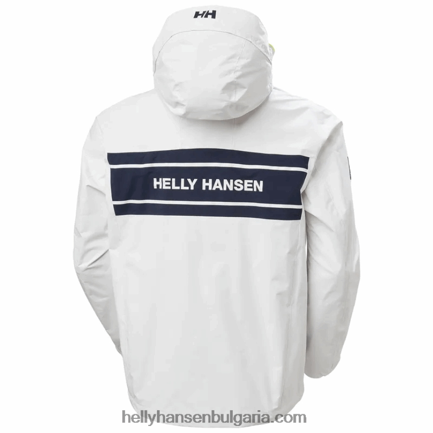 мъже мъжко яке Saltholm за ветроходство 80V22D109 бяло Helly-Hansen