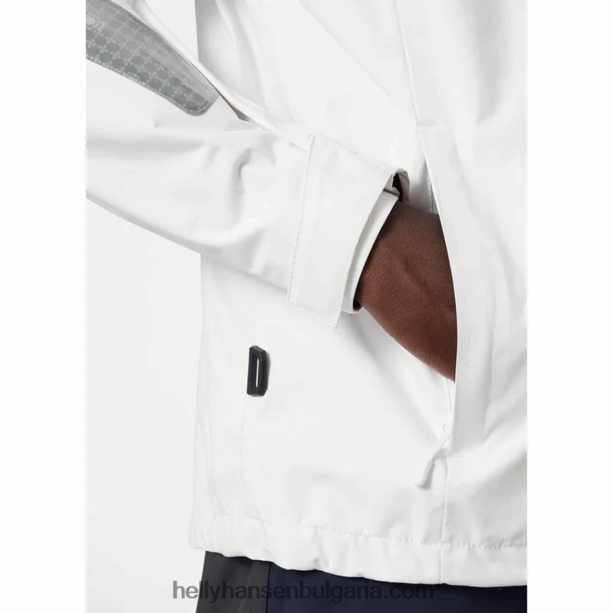 мъже мъжко яке Saltholm за ветроходство 80V22D109 бяло Helly-Hansen