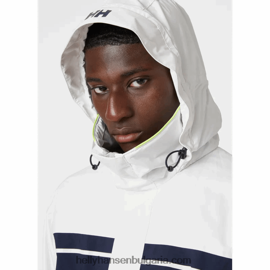 мъже мъжко яке Saltholm за ветроходство 80V22D109 бяло Helly-Hansen