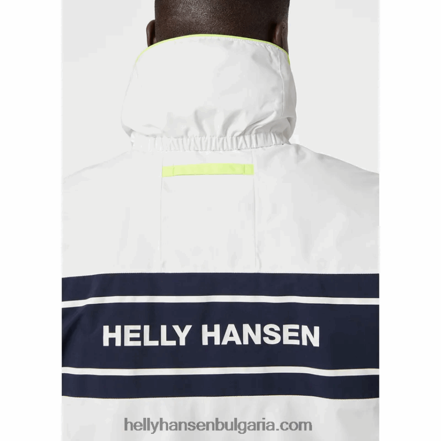 мъже мъжко яке Saltholm за ветроходство 80V22D109 бяло Helly-Hansen