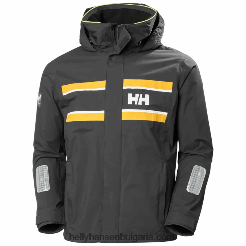мъже мъжко яке Saltholm за ветроходство 80V22D110 абанос Helly-Hansen