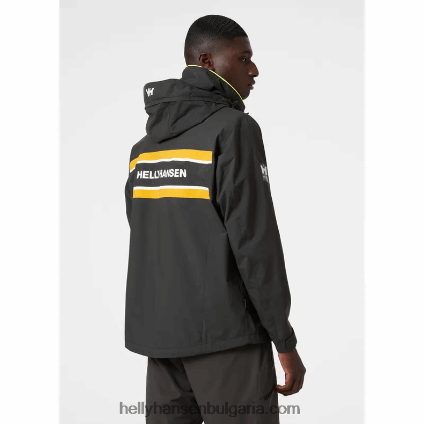 мъже мъжко яке Saltholm за ветроходство 80V22D110 абанос Helly-Hansen