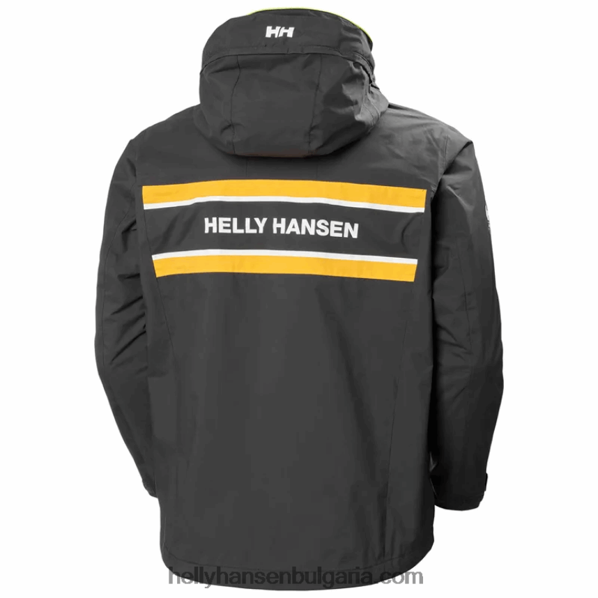 мъже мъжко яке Saltholm за ветроходство 80V22D110 абанос Helly-Hansen
