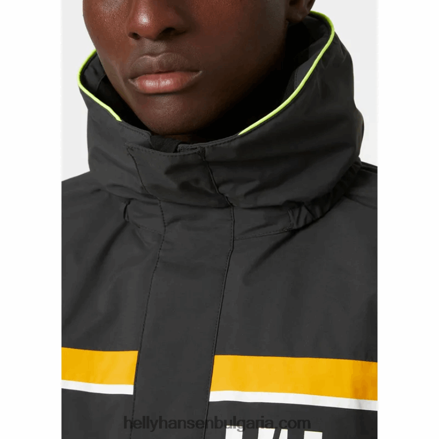 мъже мъжко яке Saltholm за ветроходство 80V22D110 абанос Helly-Hansen