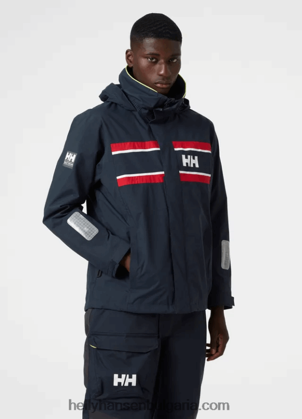 мъже мъжко яке Saltholm за ветроходство 80V22D111 военноморски флот Helly-Hansen