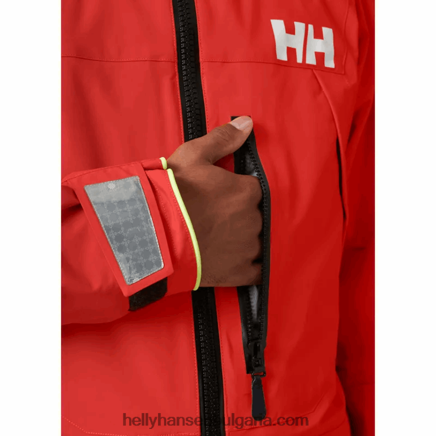 мъже мъжко яке за океанско плаване aegir 80V22D44 тревожно червено Helly-Hansen