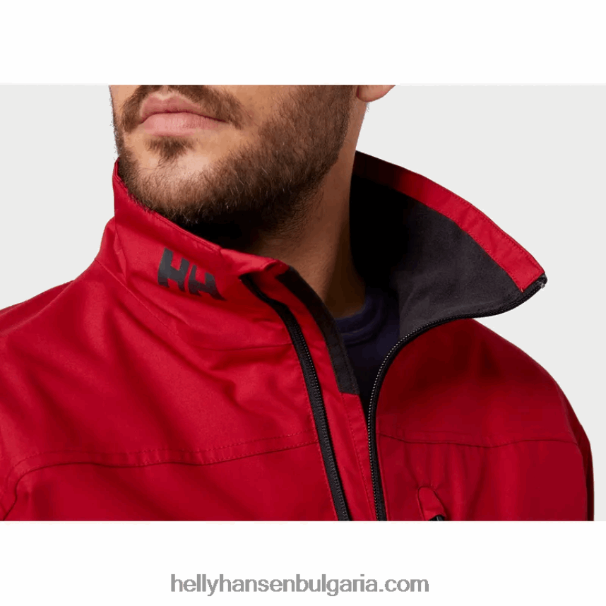 мъже мъжко яке за ветроходство crew 80V22D30 червен Helly-Hansen