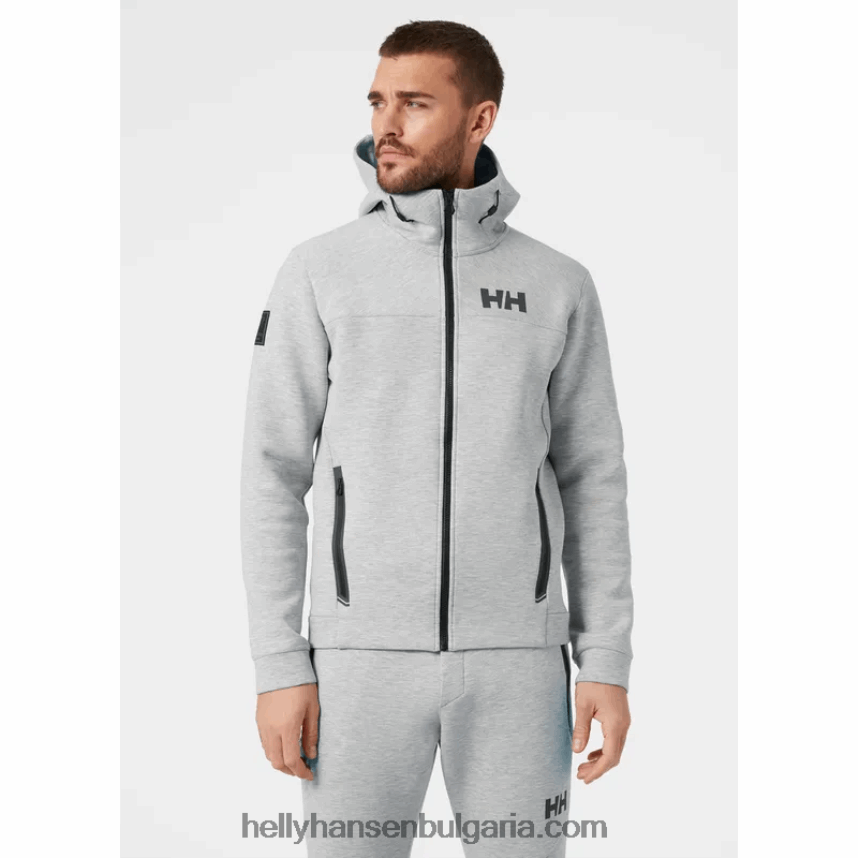 мъже мъжко яке hp ocean с пълен цип 80V22D93 сив меланг Helly-Hansen