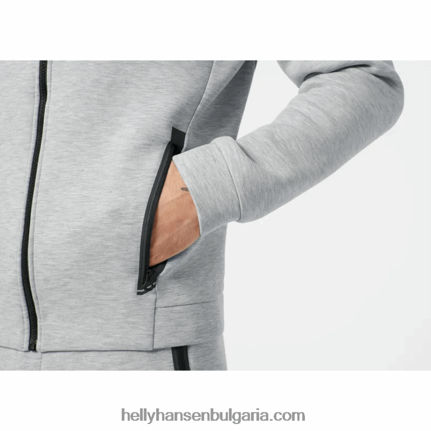 мъже мъжко яке hp ocean с пълен цип 80V22D93 сив меланг Helly-Hansen