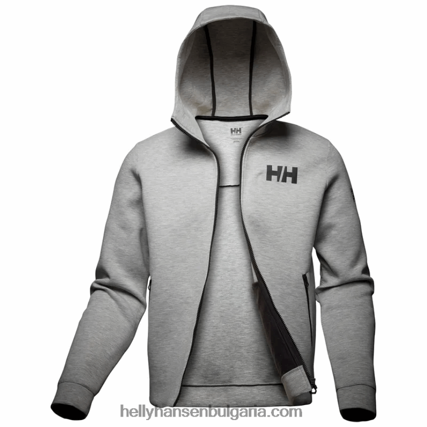 мъже мъжко яке hp ocean sailing с пълен цип 2.0 80V22D81 сив меланг Helly-Hansen