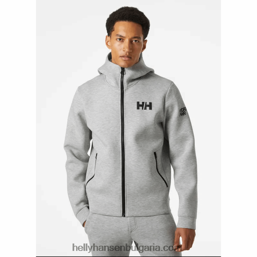 мъже мъжко яке hp ocean sailing с пълен цип 2.0 80V22D81 сив меланг Helly-Hansen