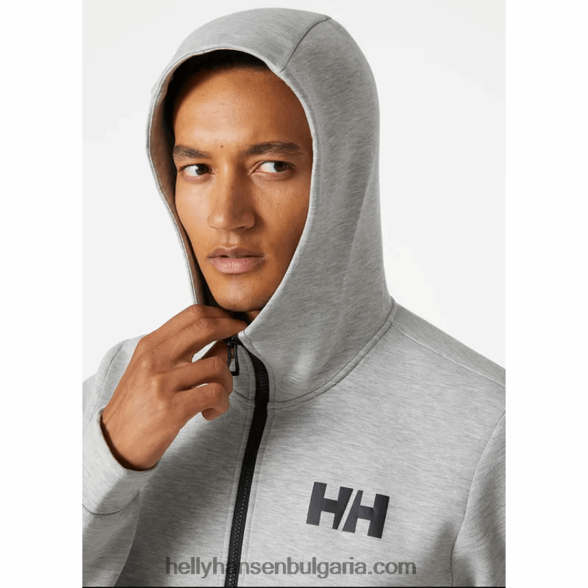 мъже мъжко яке hp ocean sailing с пълен цип 2.0 80V22D81 сив меланг Helly-Hansen