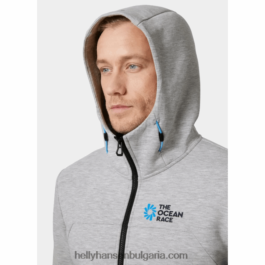 мъже мъжко яке с качулка the ocean race 80V22D101 сив меланг Helly-Hansen