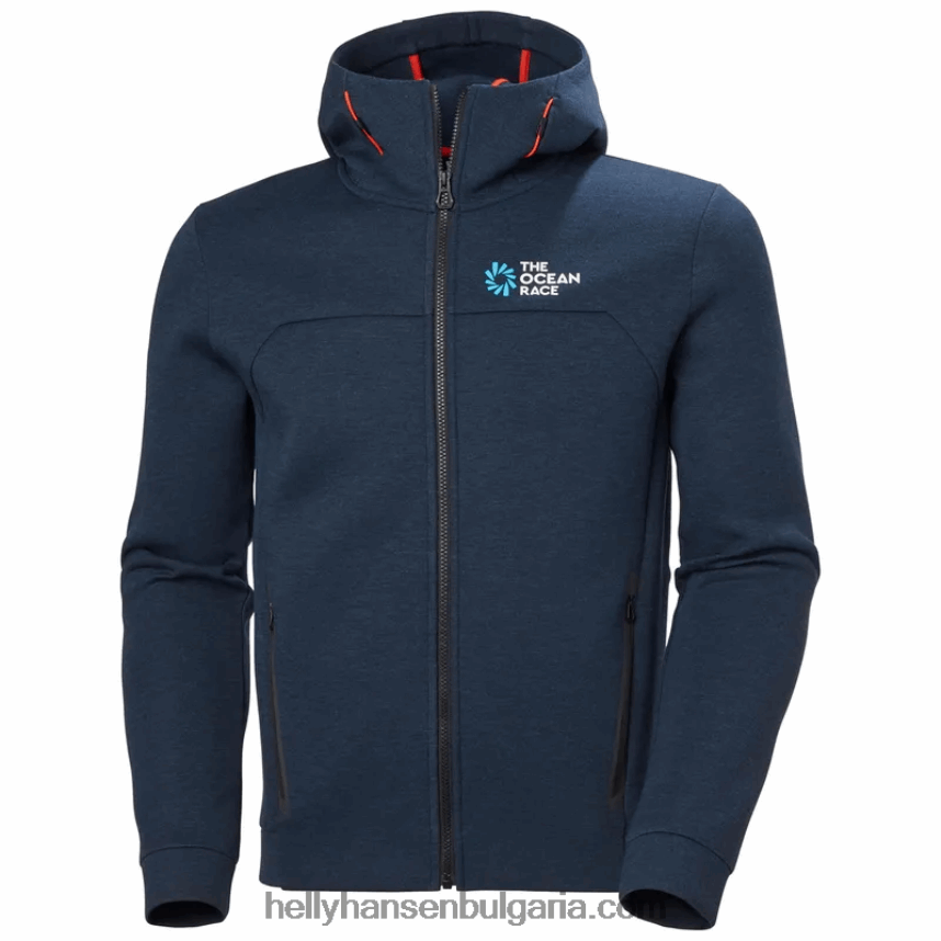 мъже мъжко яке с качулка the ocean race 80V22D102 военноморски меланг Helly-Hansen