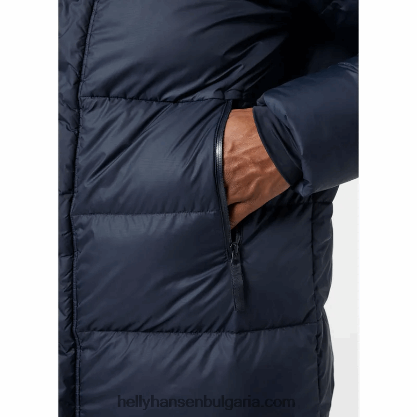 мъже мъжка активна дълга зимна парка 80V22D339 военноморски флот Helly-Hansen
