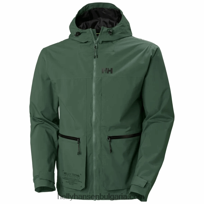 мъже мъжко яке за дъжд с качулка 80V22D231 смърч Helly-Hansen