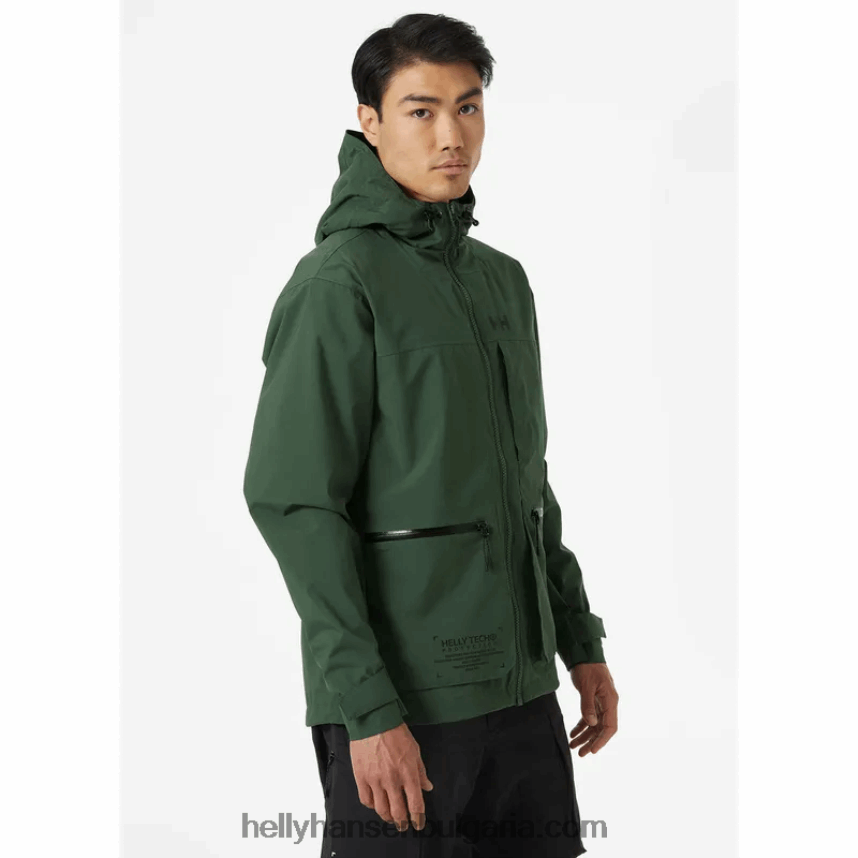 мъже мъжко яке за дъжд с качулка 80V22D231 смърч Helly-Hansen