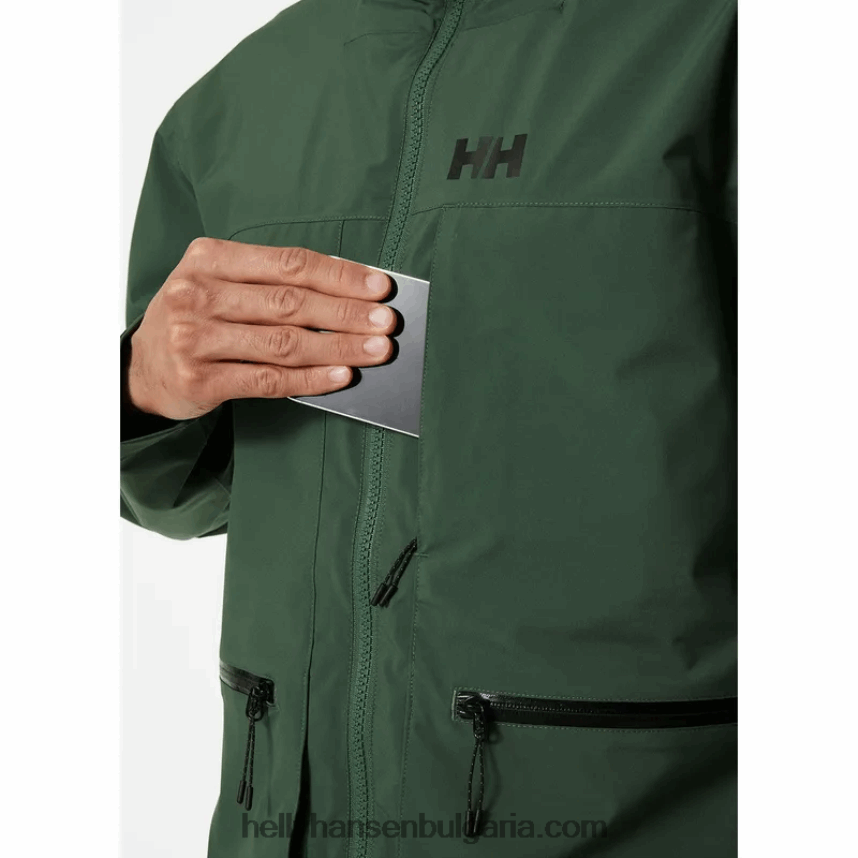 мъже мъжко яке за дъжд с качулка 80V22D231 смърч Helly-Hansen