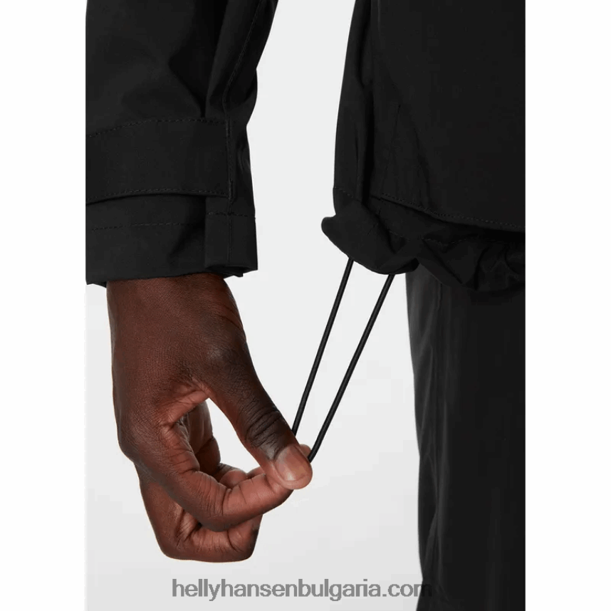 мъже мъжко яке за дъжд с качулка 80V22D232 черен Helly-Hansen