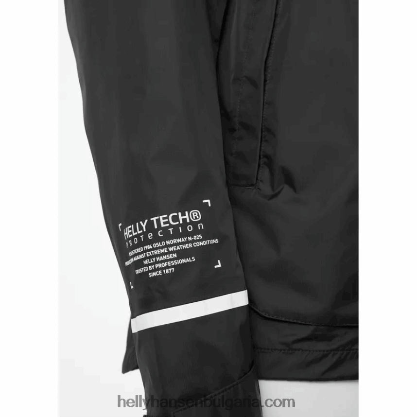 мъже мъжко велосипедно яке за дъжд с качулка 80V22D237 черен Helly-Hansen