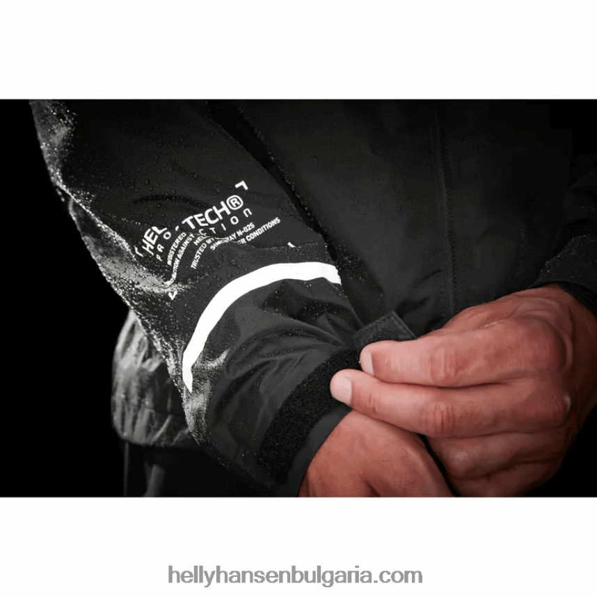 мъже мъжко велосипедно яке за дъжд с качулка 80V22D237 черен Helly-Hansen
