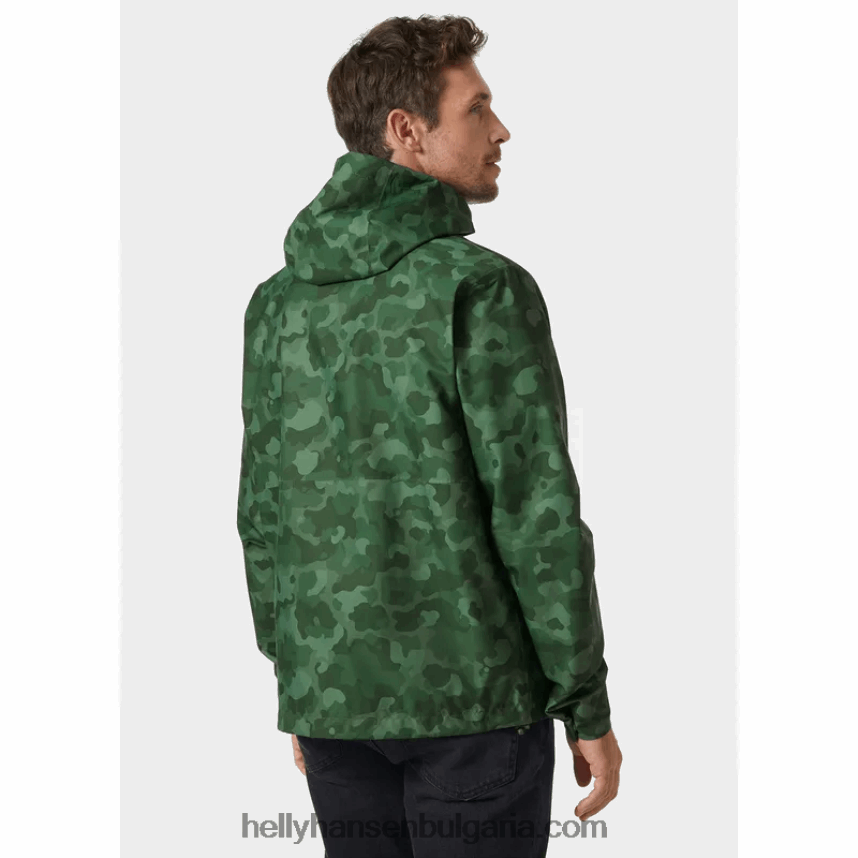 мъже мъжко дъждовно яке за градски такелаж 80V22D248 камуфлаж от смърч Helly-Hansen