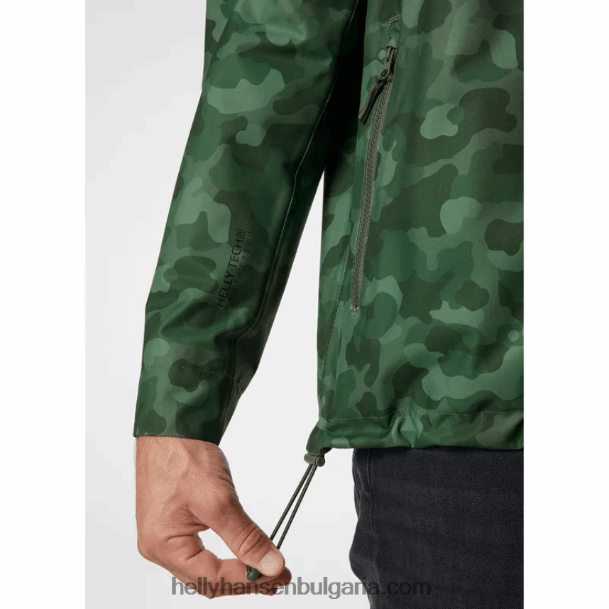 мъже мъжко дъждовно яке за градски такелаж 80V22D248 камуфлаж от смърч Helly-Hansen