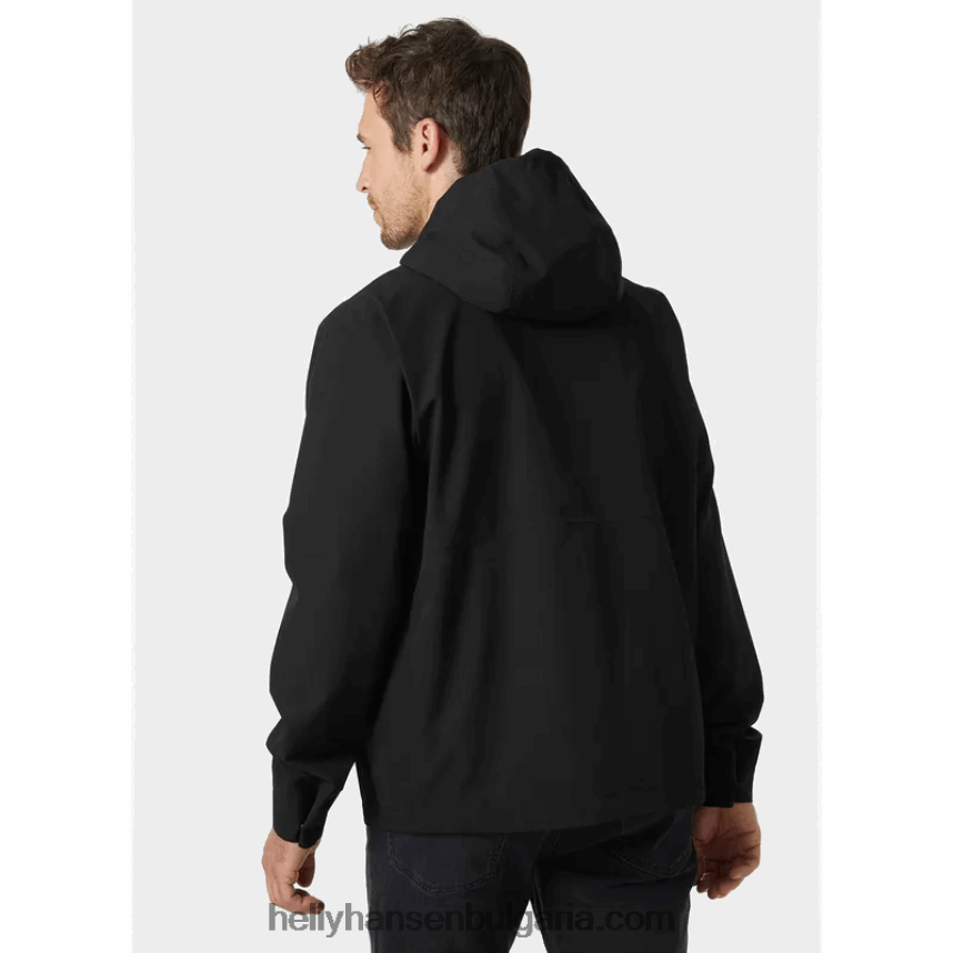 мъже мъжко дъждовно яке за градски такелаж 80V22D249 черен Helly-Hansen